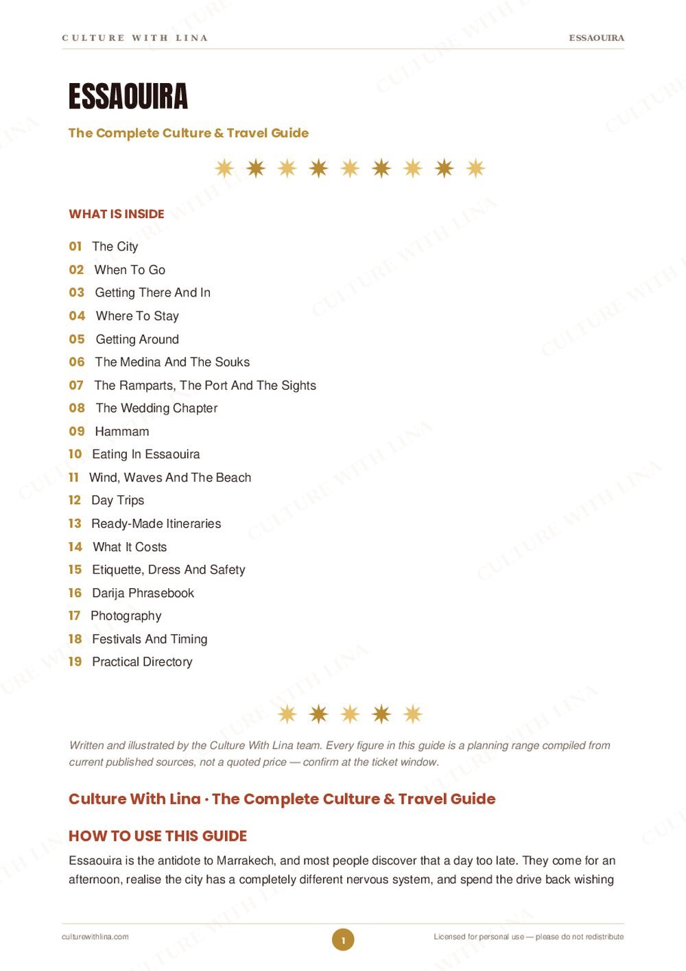 Essaouira — The Windy City | Culture & Travel Guide 2 Essaouira guide - contents