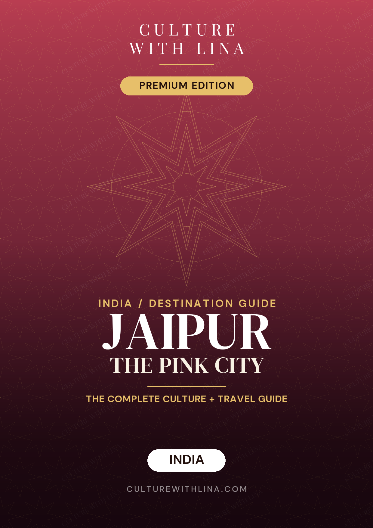 Jaipur — The Pink City | Culture & Travel Guide 1 Jaipur travel guide cover, The Pink City, Culture With Lina illustrated PDF