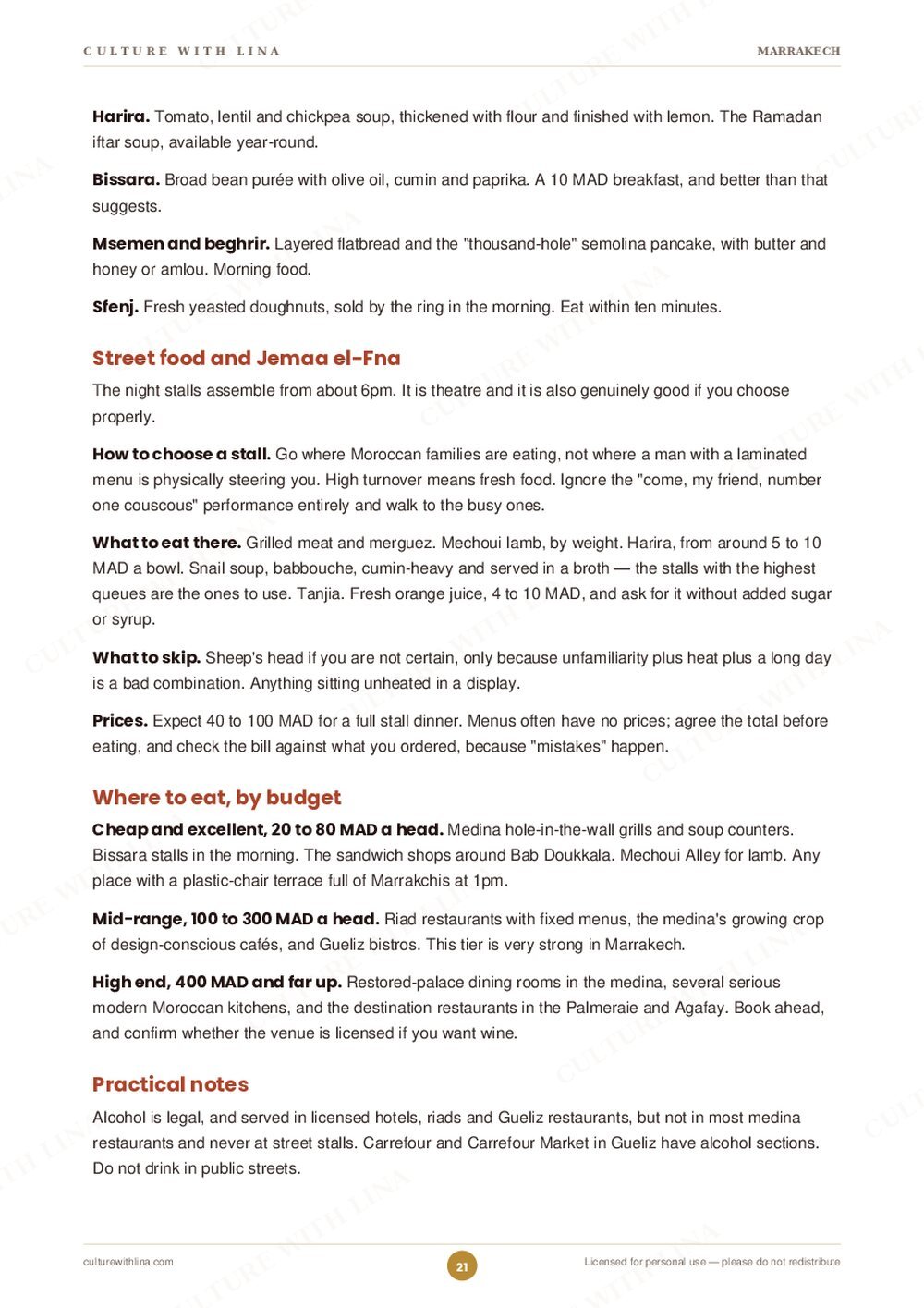 Marrakech — The Red City | Culture & Travel Guide 4 Marrakech guide - inside pages