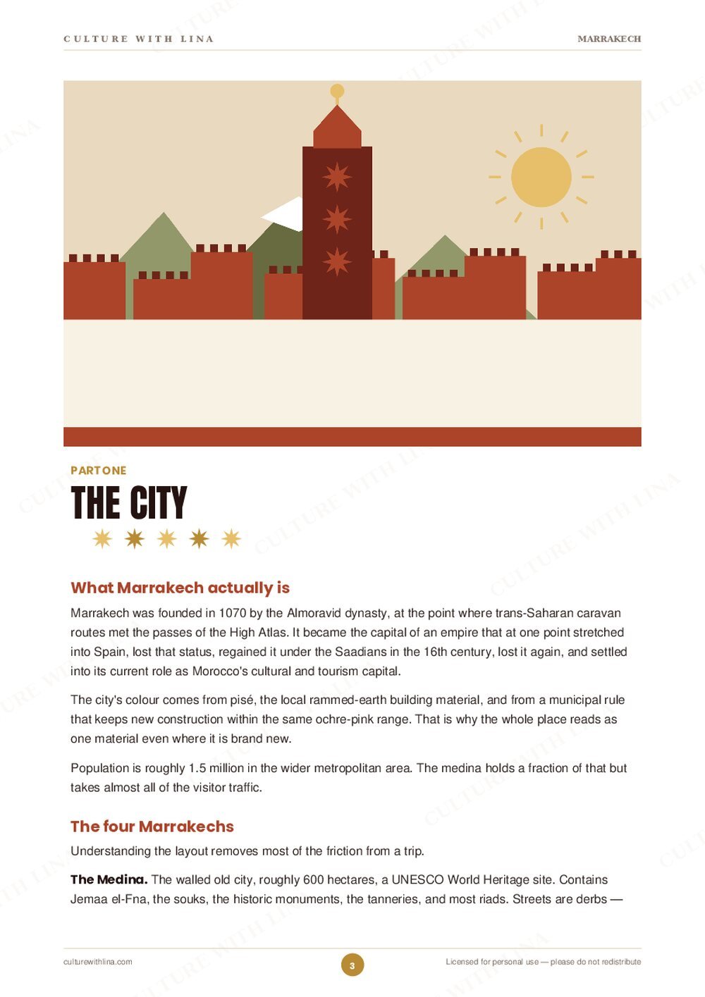 Marrakech — The Red City | Culture & Travel Guide 3 Marrakech guide - illustrated chapter opener